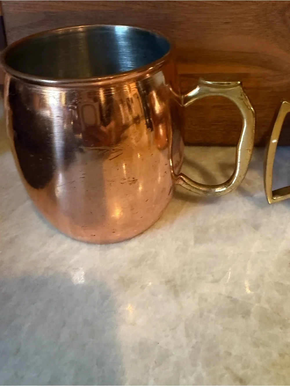 Set of two copper mule mugs